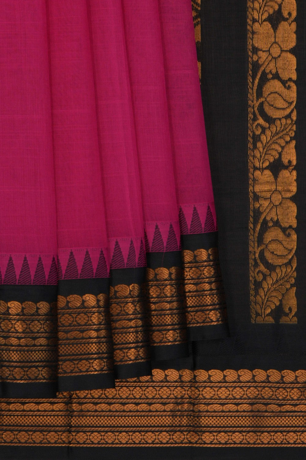 Image of Gadwal Cotton Pink Saree